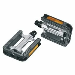 ERGOTEC Pedale 191 Gummierte Trittfäche Schwarz Mit Reflektor