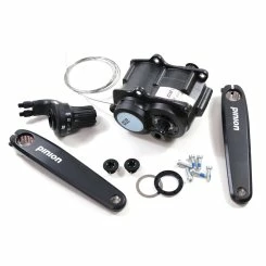 PINION Getriebe C1.12 Schwarz Anthrazit - Komplettset P1110 - Schaltgriff DS2 + Kurbel